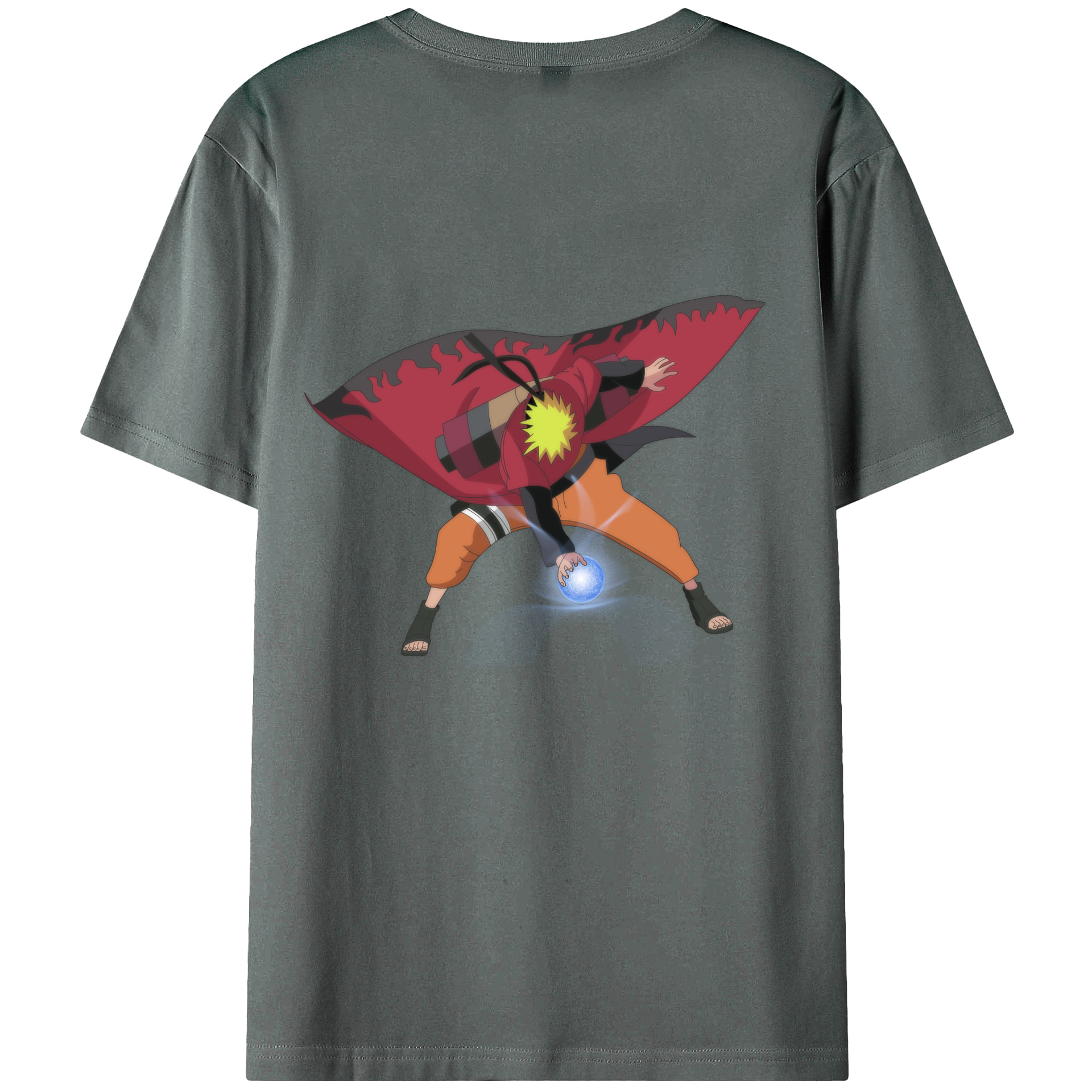 （画像用） NARUTO -ナルト- うずまき ナルト Uzumaki Naruto 綿100％ メンズ半袖Tシャツ（バックプリント） 通気性